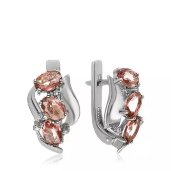 Серебряные серьги с кварцем