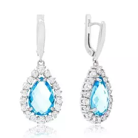 Серебряные серьги с кварцем