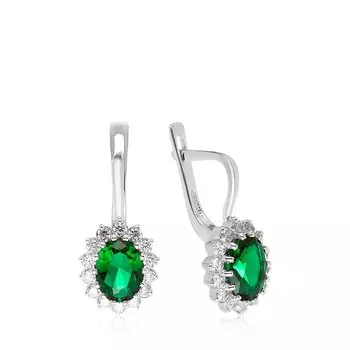 Серебряные серьги с кварцем