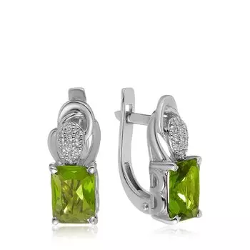 Серебряные серьги с кварцем