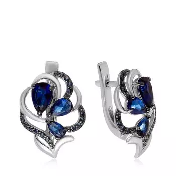 Серебряные серьги с кварцем