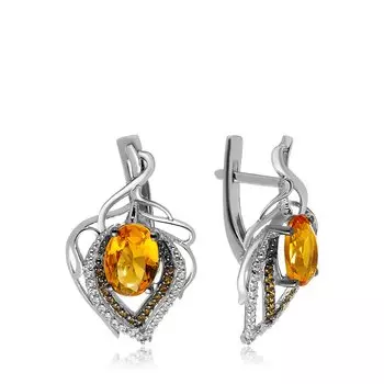 Серебряные серьги с кварцем