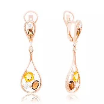 Серебряные серьги с кварцем