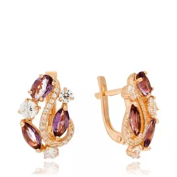 Серебряные серьги с кварцем