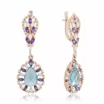 Серебряные серьги с кварцем