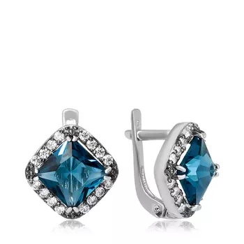 Серебряные серьги с кварцем