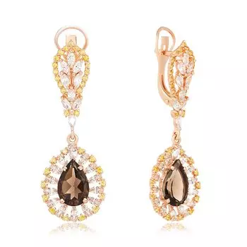 Серебряные серьги с кварцем