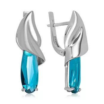 Серебряные серьги с кварцем