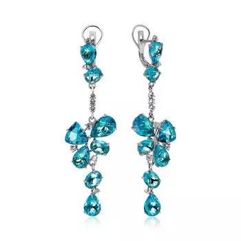 Серебряные серьги с кварцем