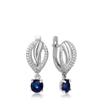 Серебряные серьги с кварцем