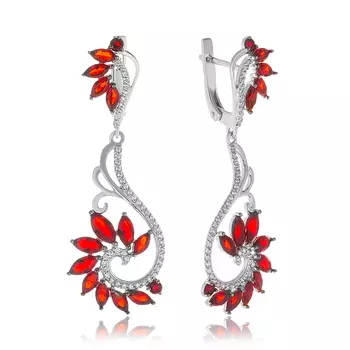 Серебряные серьги с кварцем