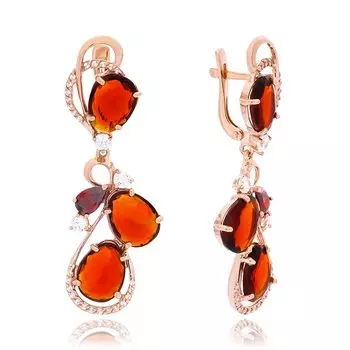 Серебряные серьги с кварцем