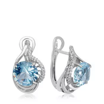 Серебряные серьги с кварцем