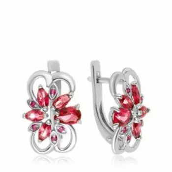 Серебряные серьги с кварцем