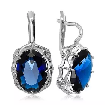 Серебряные серьги с кварцем