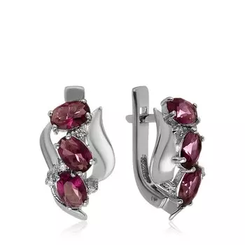 Серебряные серьги с кварцем