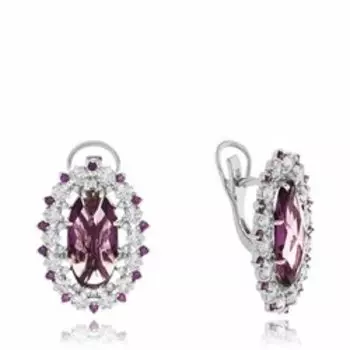 Серебряные серьги с кварцем