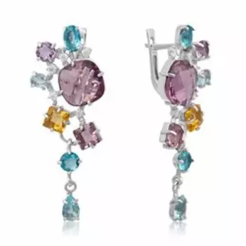 Серебряные серьги с кварцем