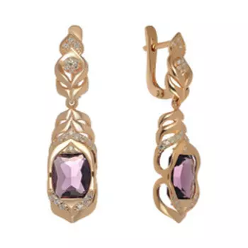 Серебряные серьги с кварцем