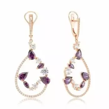 Серебряные серьги с кварцем