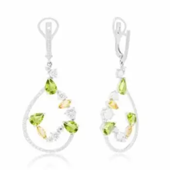 Серебряные серьги с кварцем