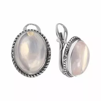 Серебряные серьги с кварцем