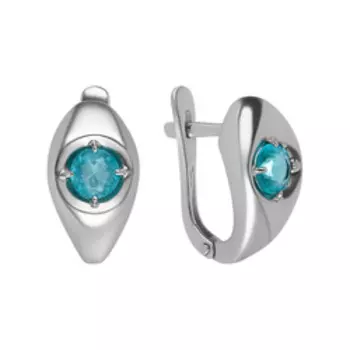 Серебряные серьги с кварцем "Параиба"