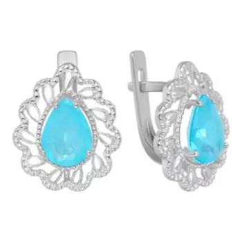 Серебряные серьги с кварцем Параиба