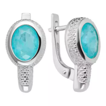 Серебряные серьги с кварцем Параиба