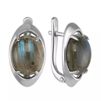 Серебряные серьги с лабрадоритами