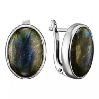 Серебряные серьги с лабрадоритами