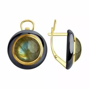 Серебряные серьги с лабрадоритами