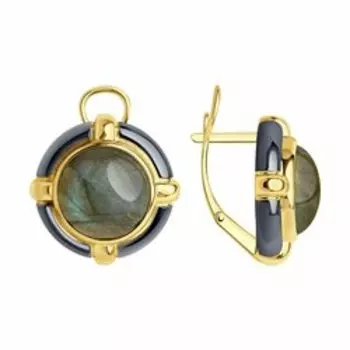 Серебряные серьги с лабрадоритами