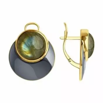 Серебряные серьги с лабрадоритами