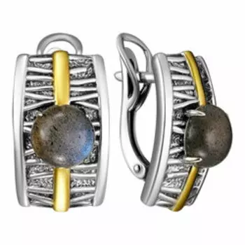 Серебряные серьги с лабрадоритами