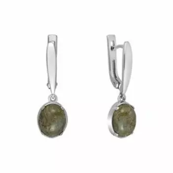 Серебряные серьги с лабрадоритами