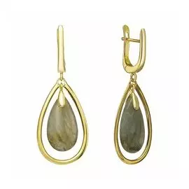 Серебряные серьги с лабрадоритом