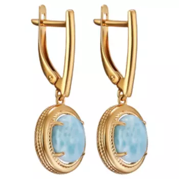 Серебряные серьги с ларимаром