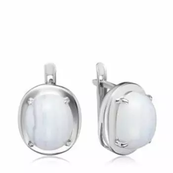 Серебряные серьги с лавандовым агатом