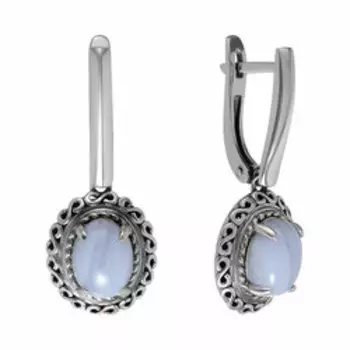 Серебряные серьги с лавандовыми агатами