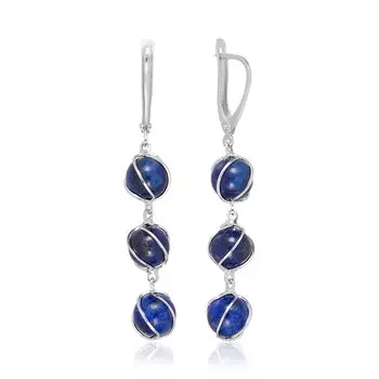 Серебряные серьги с лазуритами