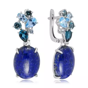 Серебряные серьги с лазуритами