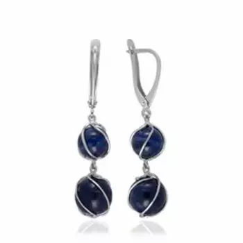 Серебряные серьги с лазуритом