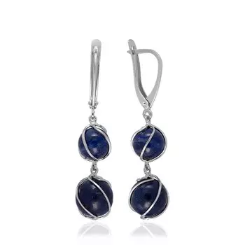 Серебряные серьги с лазуритом