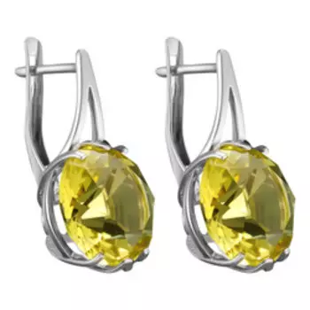 Серебряные серьги с лимонными цитринами