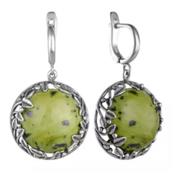 Серебряные серьги с лизардитами