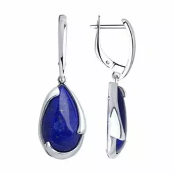 Серебряные серьги с ляписом