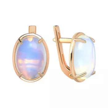 Серебряные серьги с лунным камнем