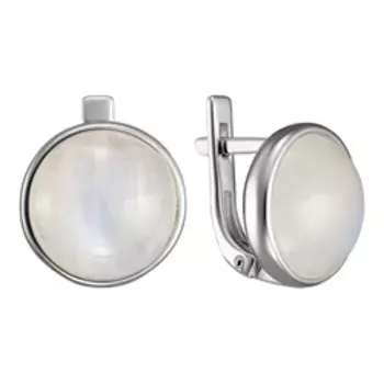 Серебряные серьги с лунным камнем