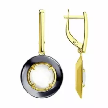 Серебряные серьги с лунным камнем